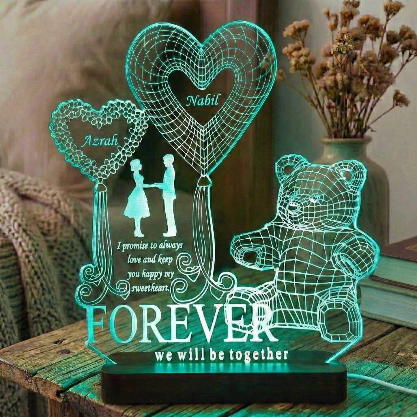 Cute Teddy - Personalised Lamp