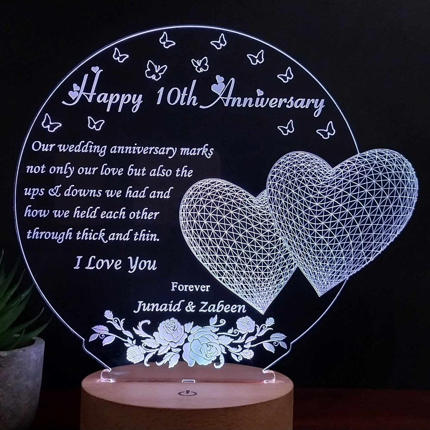 Wedding Anniversary - Personalised Lamp