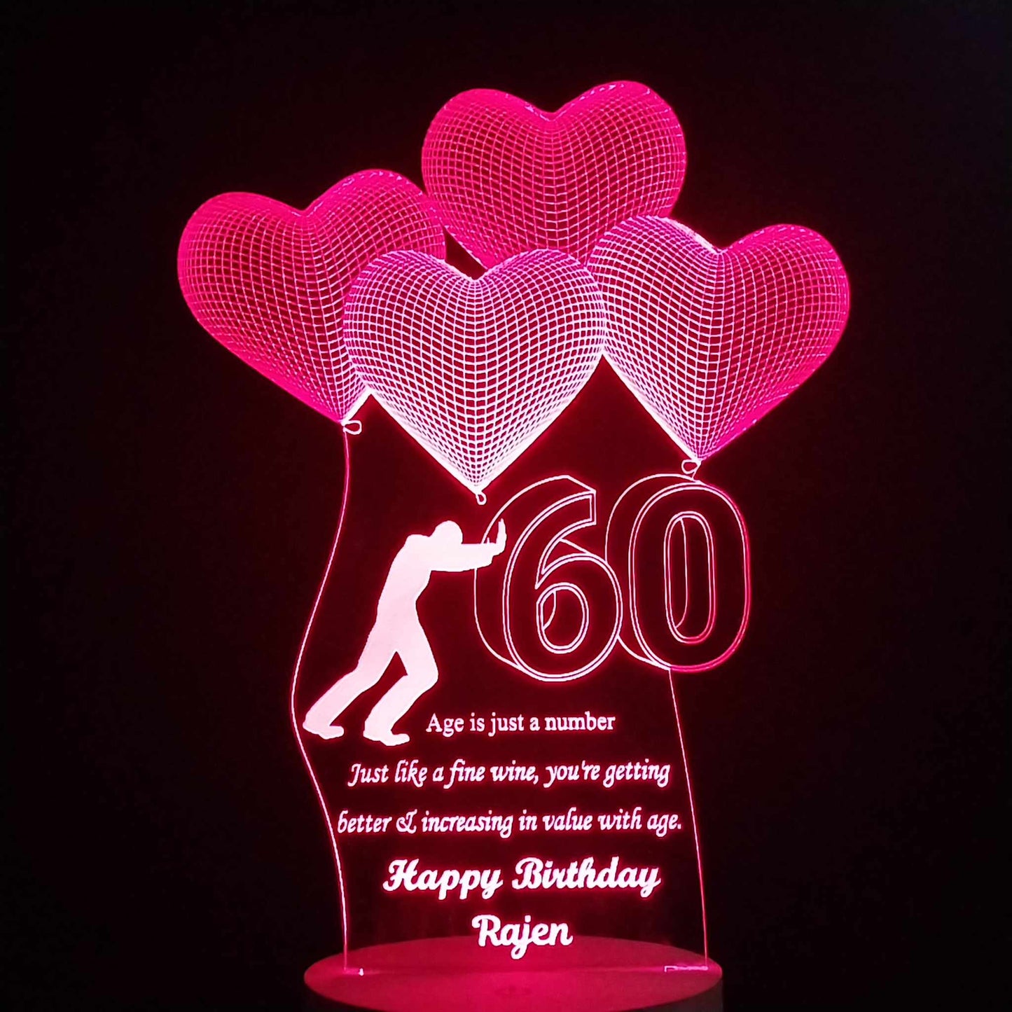 60th birthday - Personalised Lamp