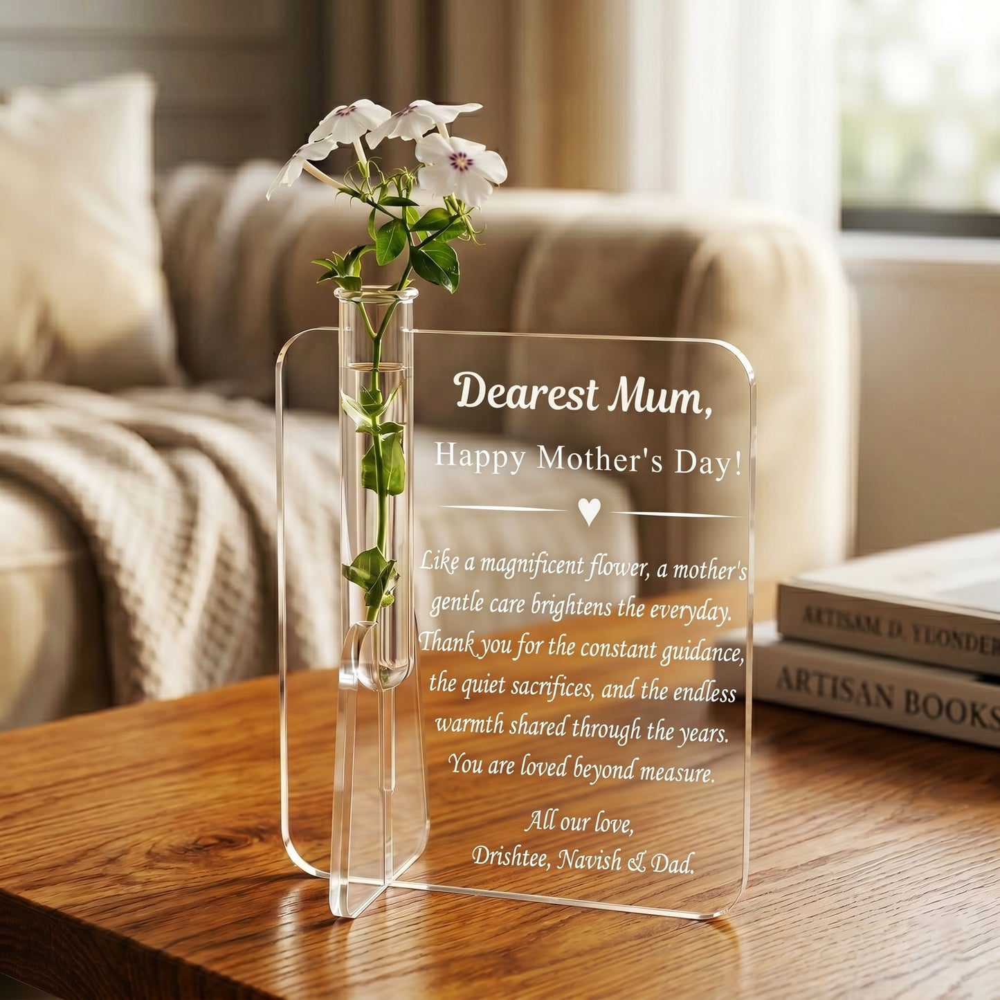 Mother's Day Acrylic Flower Plaque with Vase