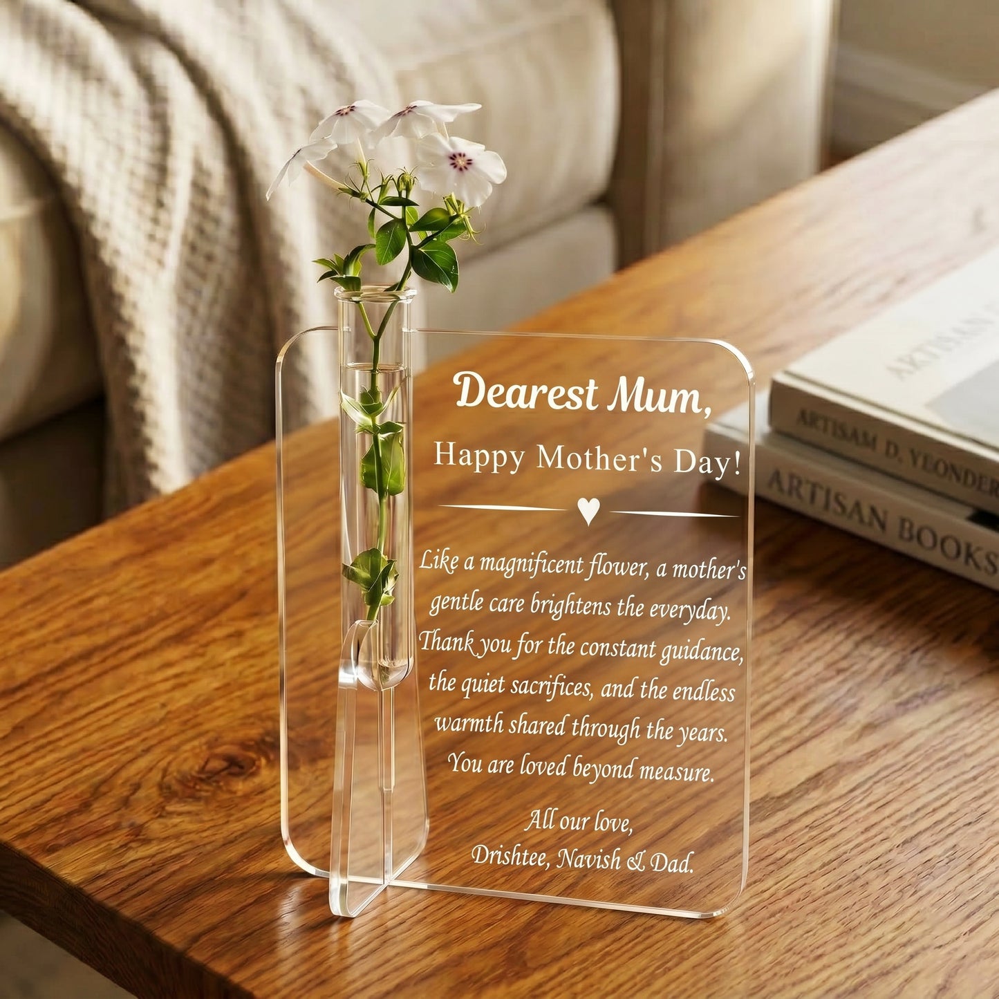 Mother's Day Acrylic Flower Plaque with Vase