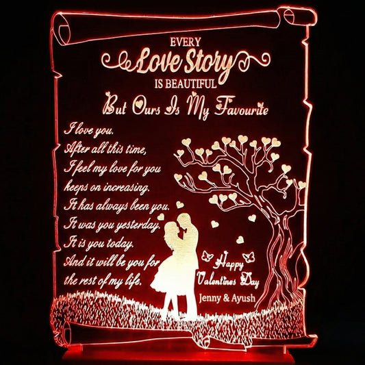 Love Tree Scroll - Personalised Lamp