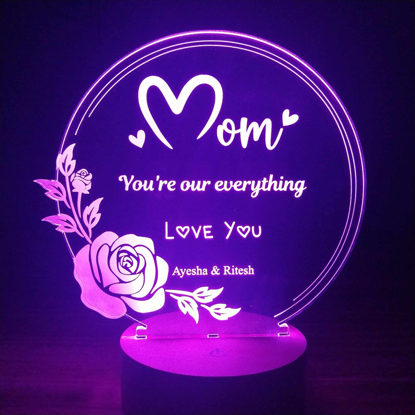 Mom Rose Lamp Sign