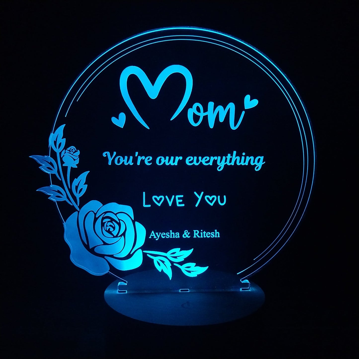 Mom Rose Lamp Sign