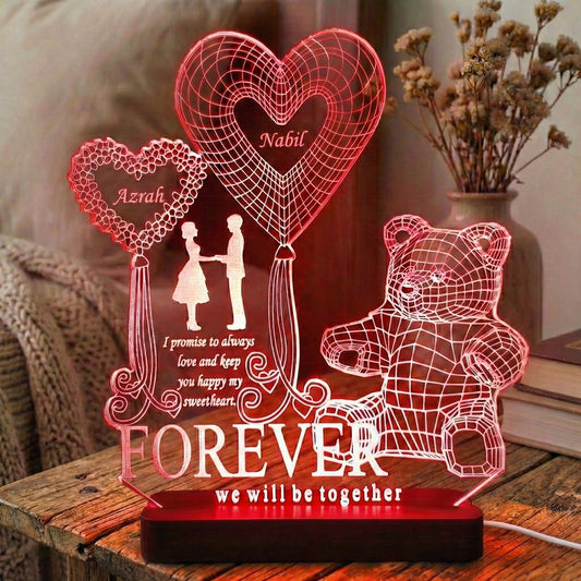 Cute Teddy - Personalised Lamp