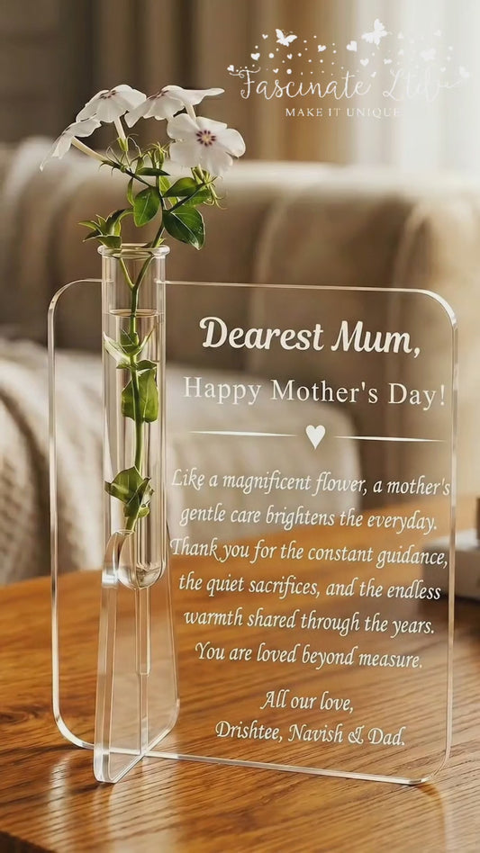 Mother's Day Acrylic Flower Plaque with Vase